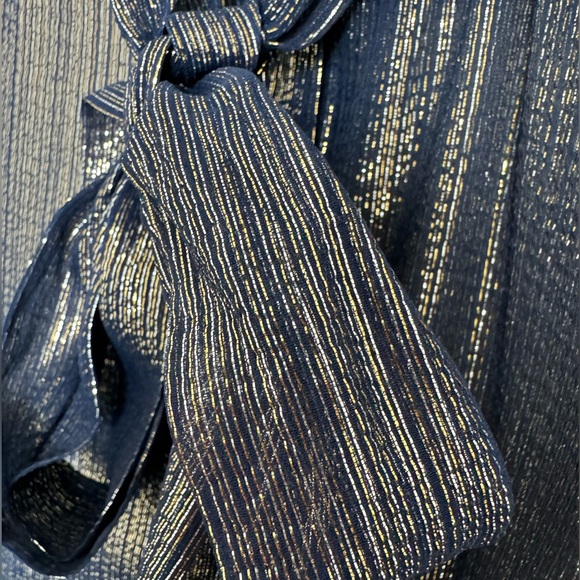 Maje - sheer navy and gold blouse - Size 1 - Picture 5 of 11